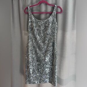 Silver sequin Lauren Ralph Lauren Evening dress - Size small